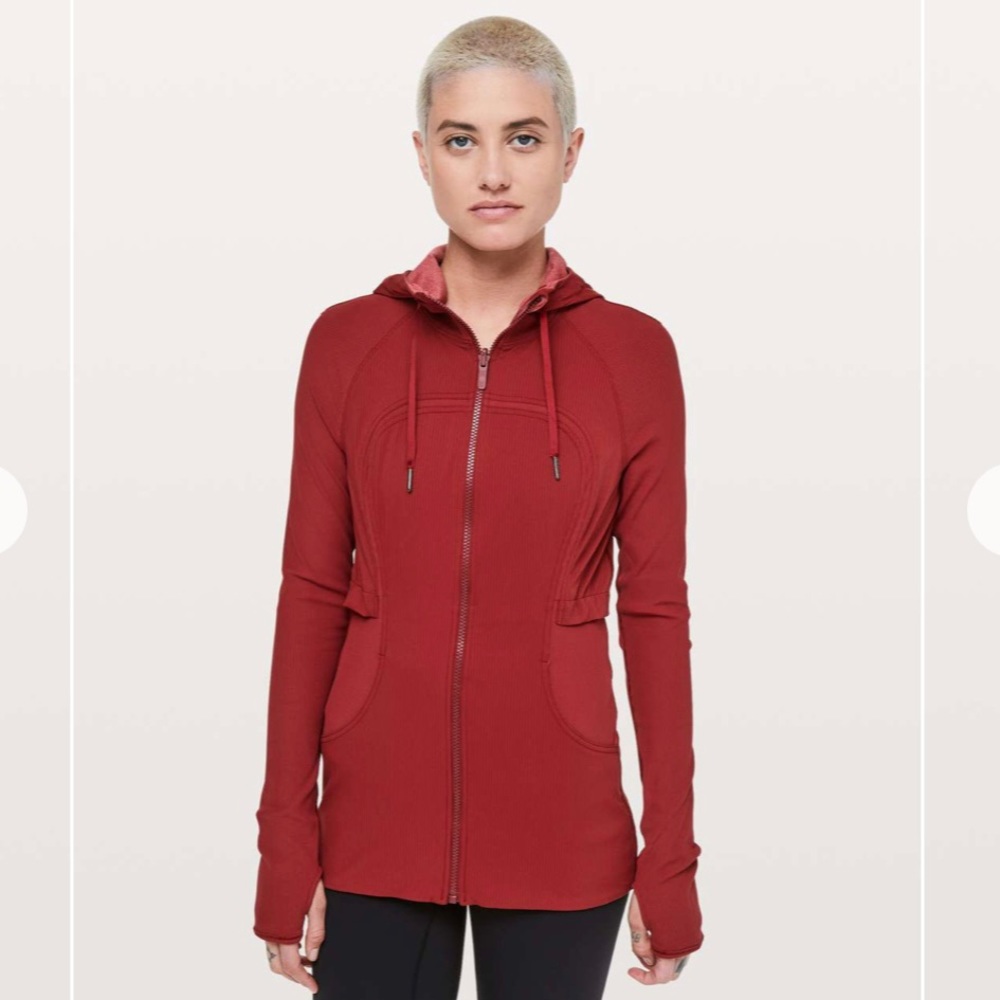2Lululemon Dance Studio Jacket Rib Sleeve Dark Sport Red